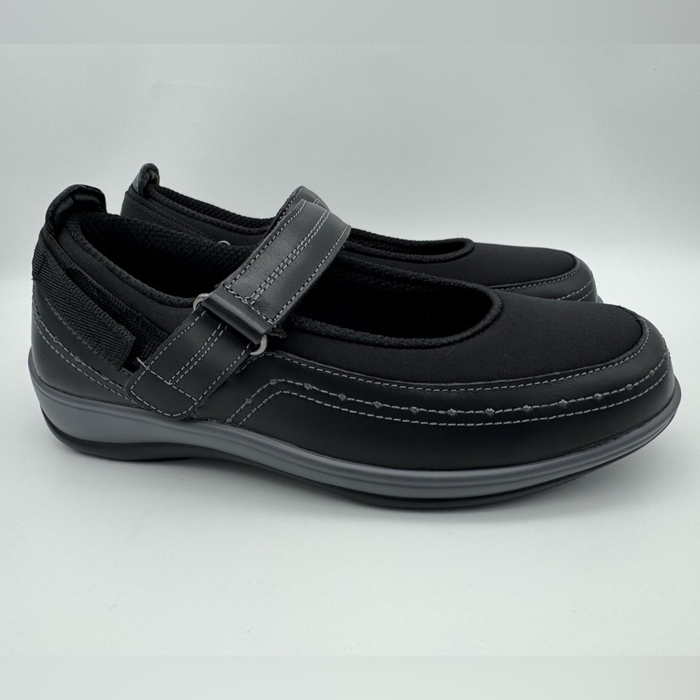 Orthofeet 877 Chickasaw Mary Jane Comfort Shoes Black Women’s Size 8.5 B